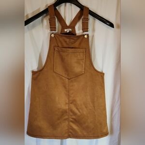 Overall Women's Tan Dress Size Medium Suede Feel